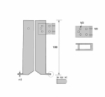 Pair of inserts for measuring internal grooves, L=100 mm