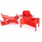 Boîte 100 clips HQ XLIP de maintien plastique rouge, ouverture facile