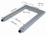 Fourche pesée KFU, inox, IP67, 1500kg/0.5 kg, 1361x840X80 mm (M)